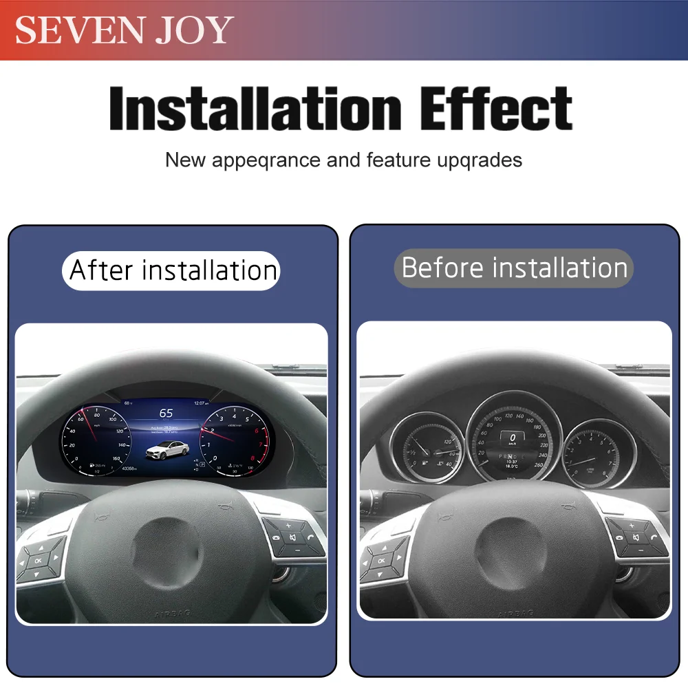 ?   메르세데스 벤츠 C200L C/GLC W205/W253 2015-2018년식 자동차 계기판용 12.3인치 LCD 디지털 대시보드 클러스터