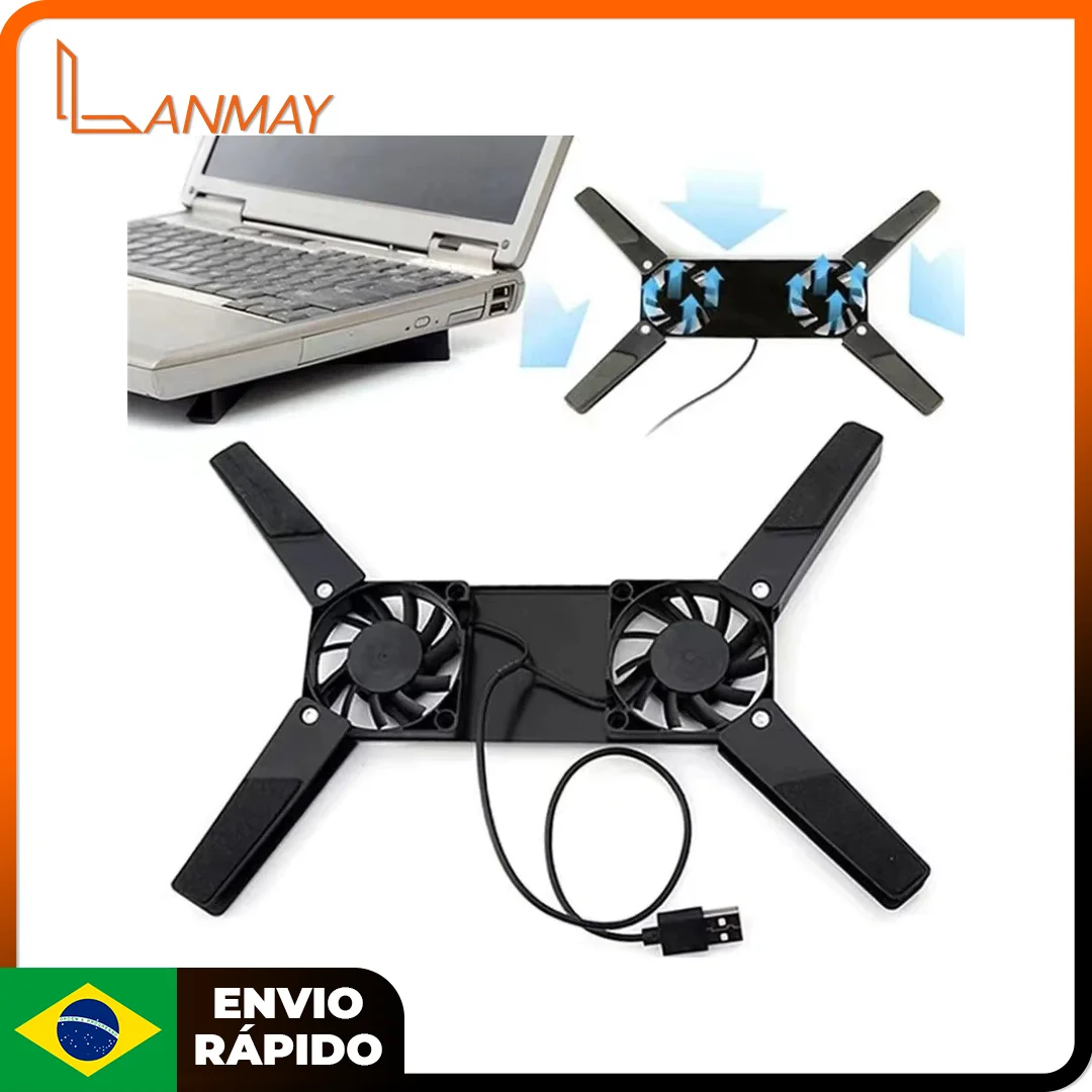Lanmay Suporte Base Notebook Pc Com Cooler De Ventilação Suporte resfriamento Ergônomico - Entrega Rápida Para Todo o Brasil