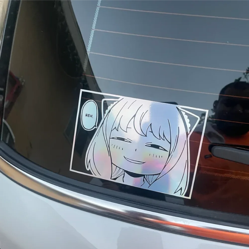Anime Car Sticker Funny Sticker Japanese Anya JMD Decals for Car Window Door Bumper Laptop Vinyl Decorations Accessories