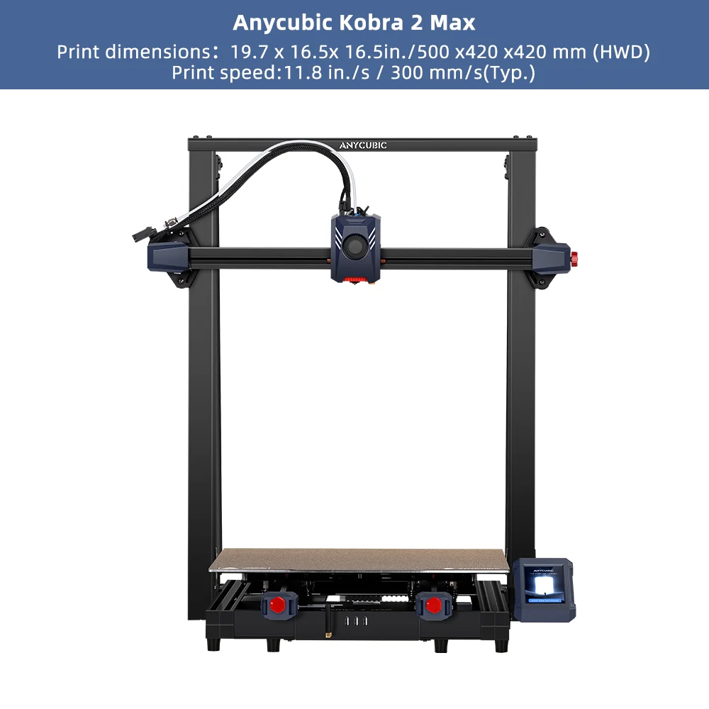 Anycubic kobra 2 max fdm 3d drucker 500 mm/s maximale druck geschwindigkeit große baugröße mit 500*420*420mm