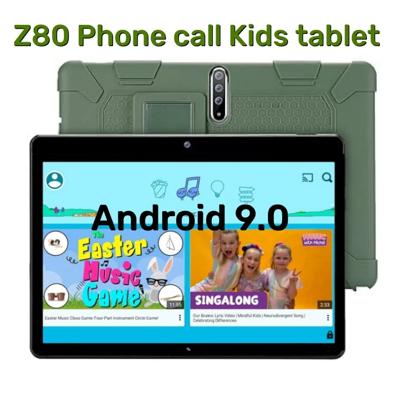 2GB RAM 32GB ROM  Phone Call Kids Tablet Android 9.0 Gift Stand Silicone 10.1 INCH Z80 A53 1.5 Ghz Quad Core MTK6737 Dual Camera 3