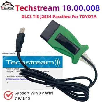 DLC3 Techstream V18.00.008 per Toyota 2 TIS V165 J2534 Passthru OBD2 OBDII Cavo diagnostico per auto scanner fino a 2023 anni