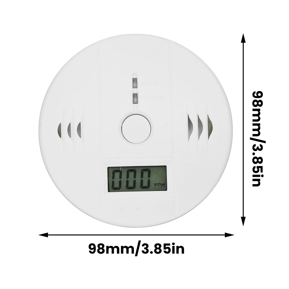 LED Digital Display Carbon Monoxide Detector Smoke CO Gas Sensor AA Battery Powered Fire Siren Alarm For Home Smokehouse - 5