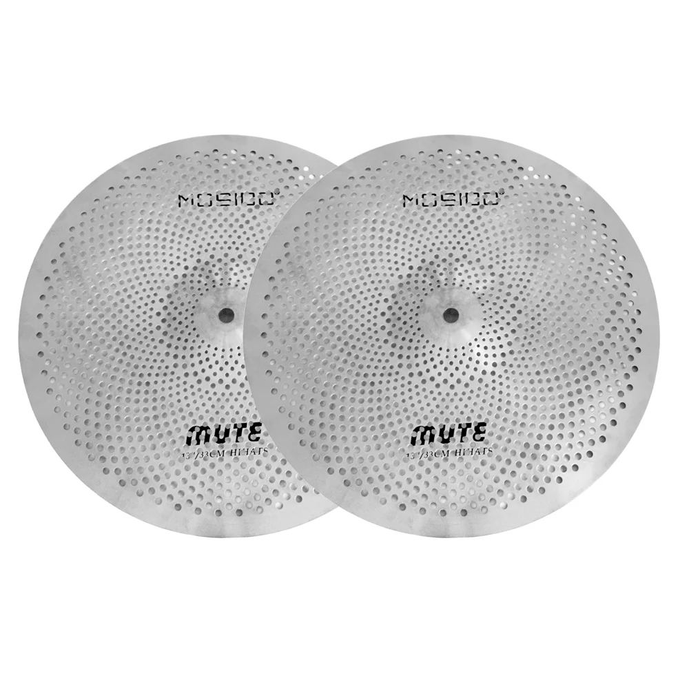 Four Piece Mute Cymbal Set 13"Hi-Hat+16" Crash+20" Ride+Bag for Jazz Drum Set