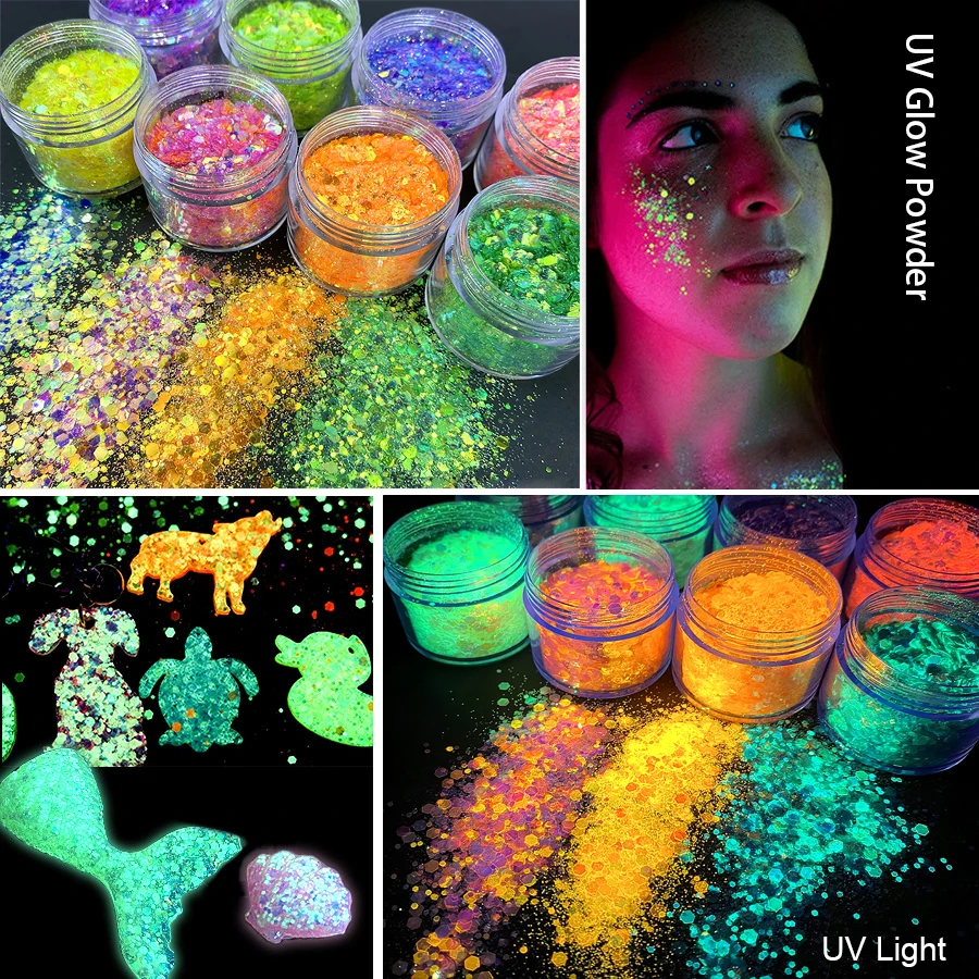 Paillettes de maquillage pour les yeux paillette maquillage scintillantes  dans la nuit pour le visage les cheveux le corps Gel holographique UV pour  un visage épais Festival - AliExpress