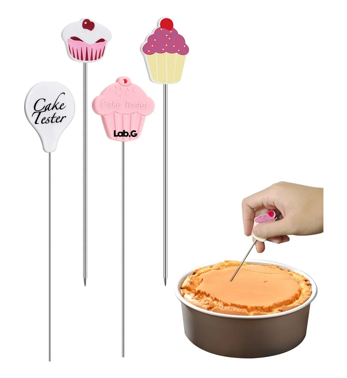4 Pieza Acero Inoxidable Probador De Pastel Lab.G Cupcake Muffin