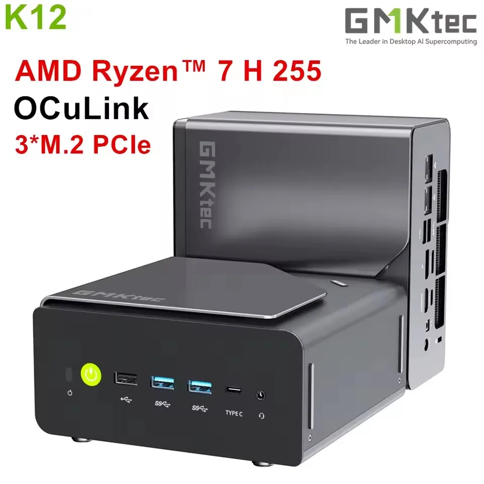 ミニPC GMKtec Nucbox K12 Ryzen 7 16GB 512GB GMKtec NucBox K12 Gaming Mini PC AMD Ryzen 7 H 255 OCuLink USB4 2