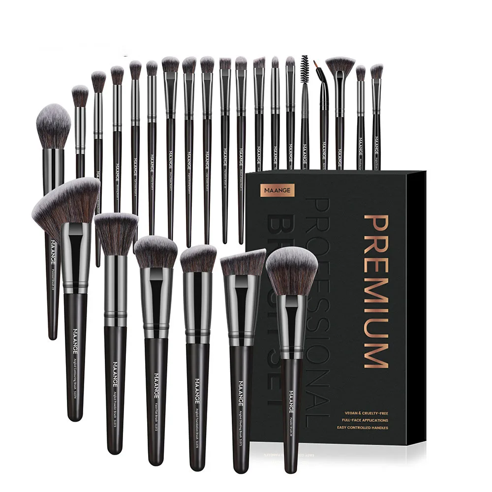 10set25pcshighendmakeupbrushessetwithboxloosepowderblush