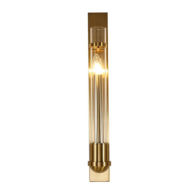 

Custom light luxury style copper light body iron art + glass interior wall lamp