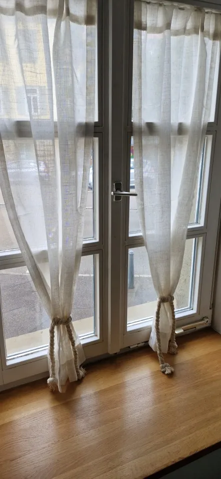 Modern Decorative Linen Solid Home Linen White Sheer European Style Window Curtains Rod Pocket Grommet photo review