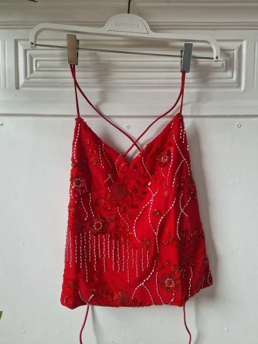 Y2K Fashion Sequin Camisole - Deep V-Neck Backless Summer Top photo review