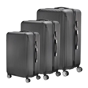 Anajqaqia 3pcs/set Travel Trolley Suitcase Set, ABS Hard Shell, with Lock, with Telescopic Handle and 4 Rolling Spinning Wheels 1