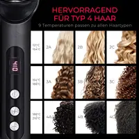 Brosse lissante ionique TYMO RING PLUS anti-brûlure pour femmes, revêtement en titane, 9 réglages de température, écran LED 5