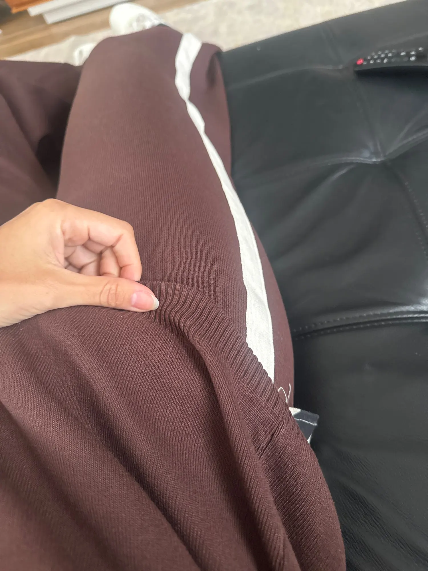 Women's Brown Pullover Sweatshirt and Vintage High Waist Trousers Set photo review