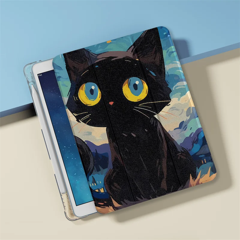 Artistic Black Cat Starry Night Tablet Case