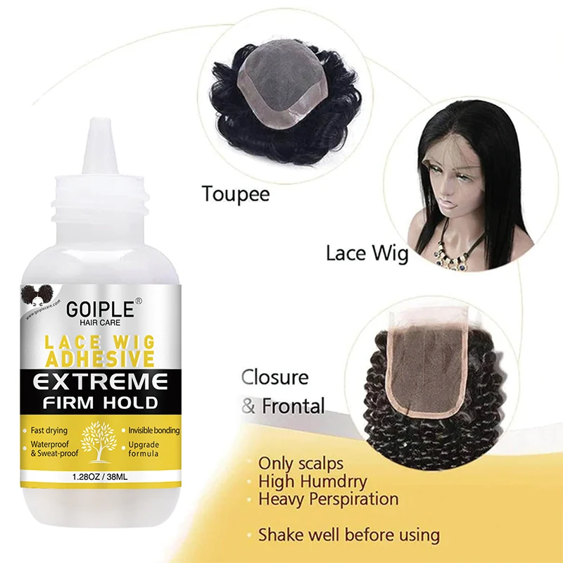 GOIPLE Wig Glue Waterproof For Lace Front Wig Invisible Bond Hair Adhesive And Remover Hair Wax Stick Control Frizz Styling Gel 4