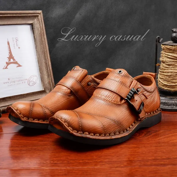 

Leather Men Casual Shoes Luxury Brand Mens Loafers Moccasins Breathable Slip on Black Driving Shoes