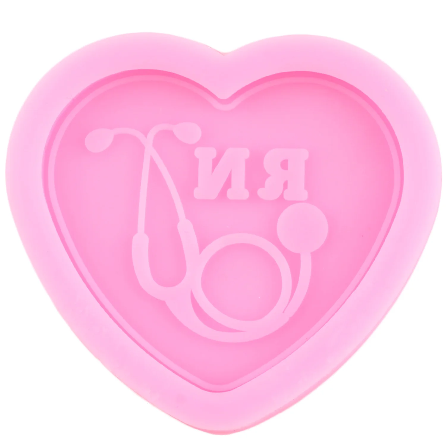 Nurse Shirt Heart Stethoscope Craft Epoxy Resin Molds DIY Medical Emblem Doctor Theme Silicone Mold Silicone Mold For Keychain Jewelry Mould
