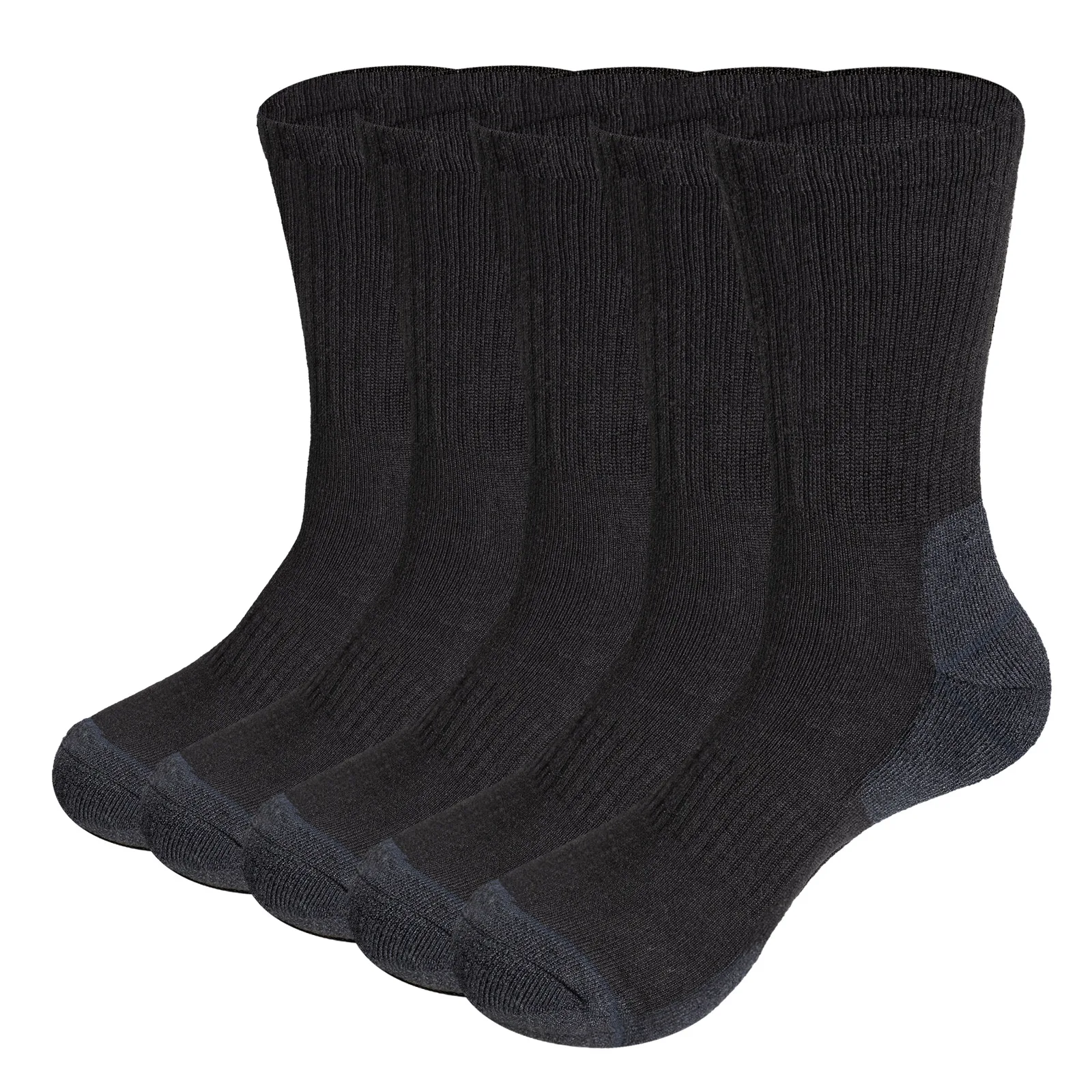 YUEDGE Men's Breathable Terry Cushion Crew Outdoor Sports Trekking Walking Hiking Socks(5 Pairs/Pack)