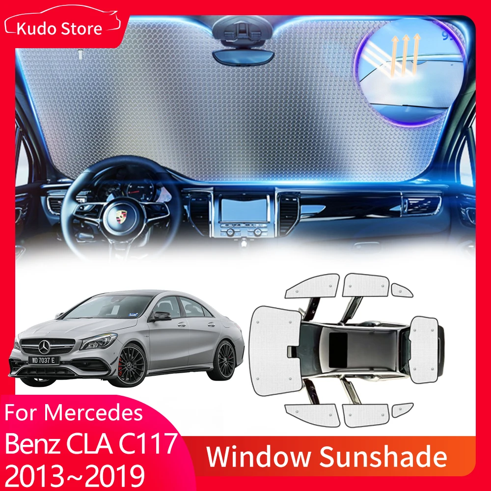 

Full Cover Sunshades for Mercedes Benz CLA C117 2013~2019 180 200 220 250 AMG Sun Window Mat Windshield Curtain Visor Accessorie
