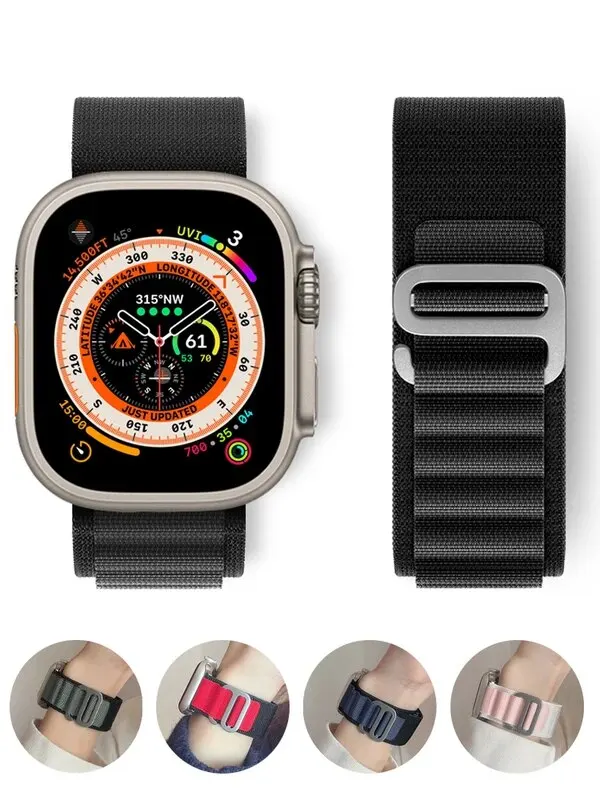 

Alpine loop Strap for Apple watch Ultra 2 Band 44mm 40mm 45mm 41mm 38mm 42mm 49mm bracelet iWatch series 9 7 6 5 4 3 se 8 Straps