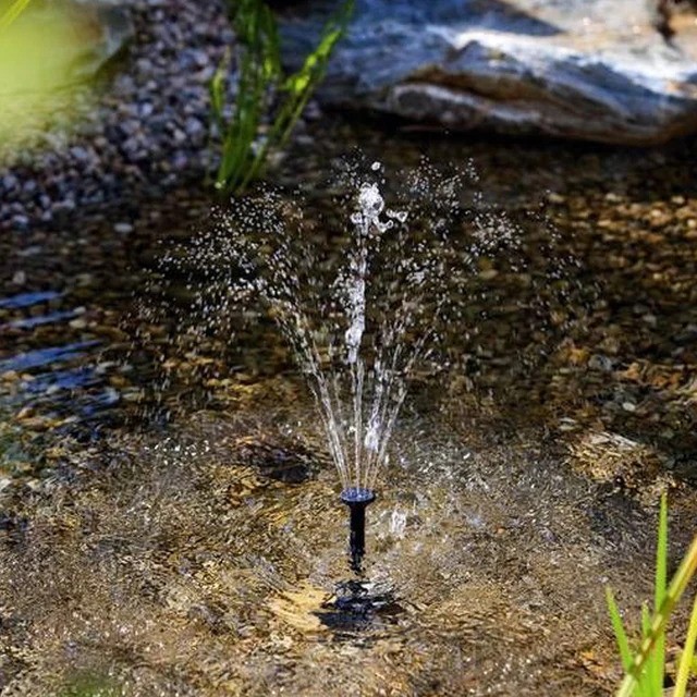 Napenergia Szökőkút Szivattyú Madárfürdőhez 6 Fúvóka Úszó -Szökőkút Kerti Medencékhez Tavak Halkartályok - Image 3