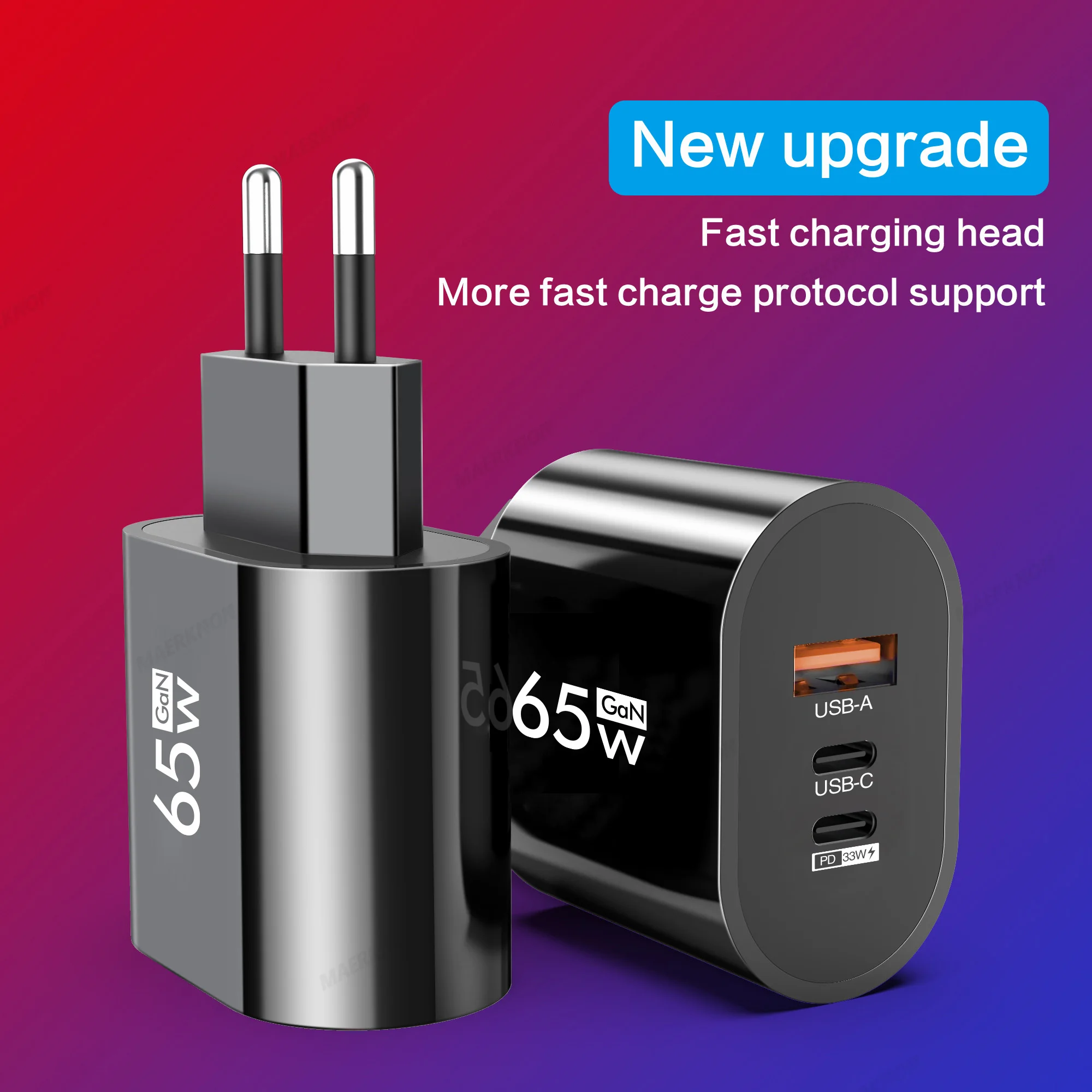 65W USB C Charger Quick Charge EU US Plug PD USB-C Type C Fast USB QC 3.0 Charger for iPhone 14 15 Xiaomi Samsung Fast Charger images - 6