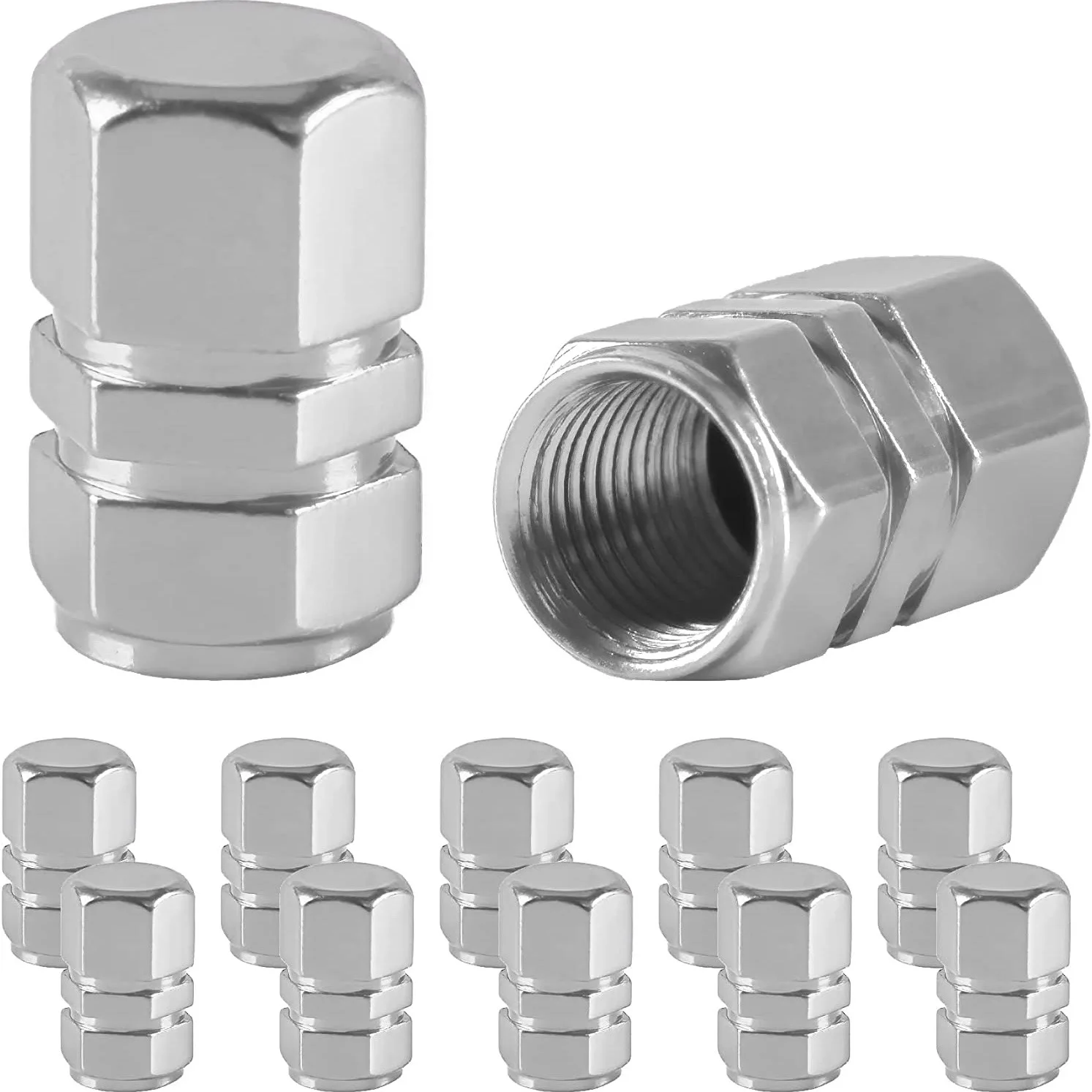 12-Piece Universal Tire Valve Stem Cap Set - Durable, Easy-to-Install Dust Covers