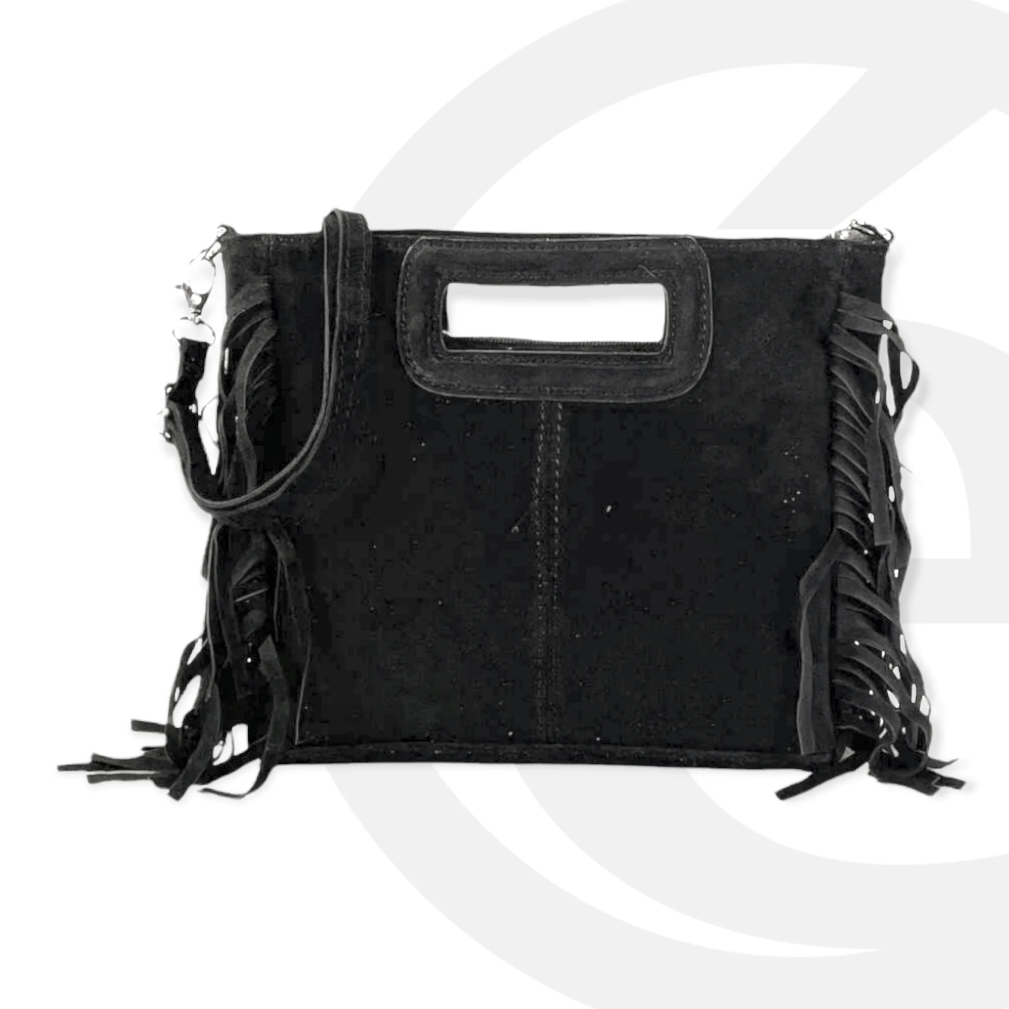 Beautiful like New Black suede leather fringed pocketbook - clothing &  accessories - by owner - apparel sale -...