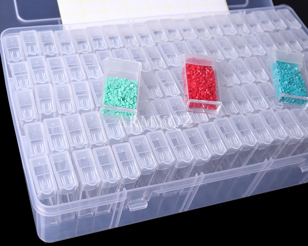 56/100pcs Bottles Diamond Painting Tools Accessories Storage Box Beads  Container Diamond Embroidery Stone Mosaic Convenience Box