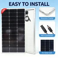 Panneau solaire en verre trempé de 120 watts avec cellule solaire monocristalline, panneaux photovoltaïques 18 V, étanche, durable, efficace pour chargeur de batterie 12 V/24 V, camping-car, balcon, camping. 2