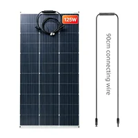 Panneau solaire flexible monocristallin en silicium 125W pour la charge de batterie 12V, panneau photovoltaïque semi-flexible léger en PET pour camping-car, bateau, caravane, fourgonnette, remorque, alimentation hors réseau 1