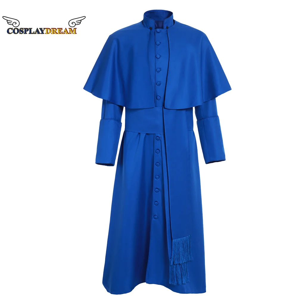 

Средневековый духовенный халат, Римский священник, халат, Священный халат, двойной волшебник, священник, синий халат, костюм для косплея
