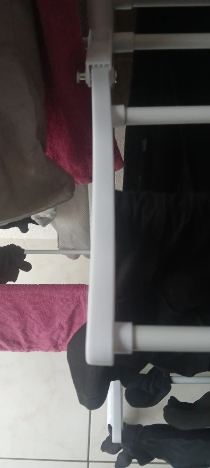 2 in 1 clothes airer, extendable length 72-143 cm, with 6 foldable wings on 3 levels, foldable clothes airer for families photo review