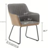 Leisure Chair Dining Chair Integrated Modern Leather Splicing Linen Comfortable Decorative Chair Metal Leg Cushioned Office 1pc 3
