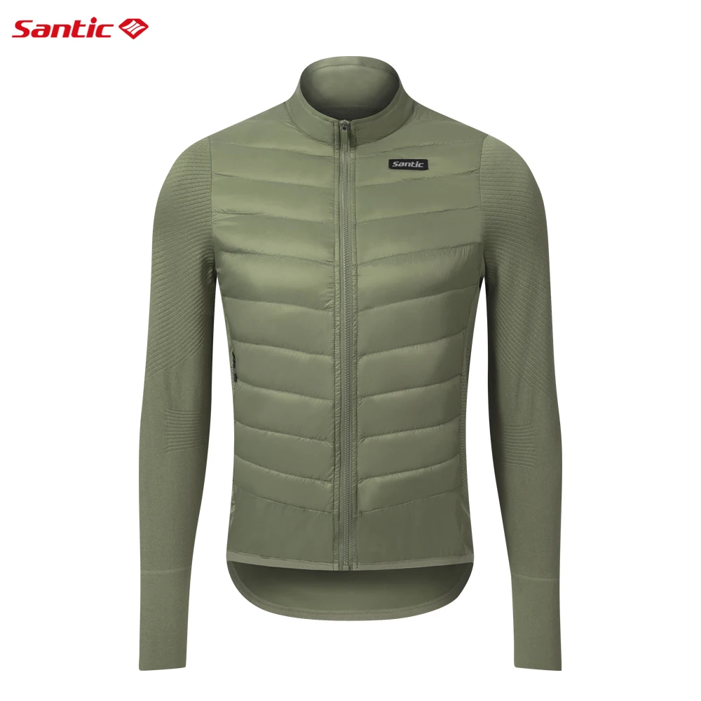 

Santic Men's Cycling Down Long Sleeve Jersey Bicycle Keep Warm MTB Road Lightweight Windproof Long Sleeve Jackets Asian Size