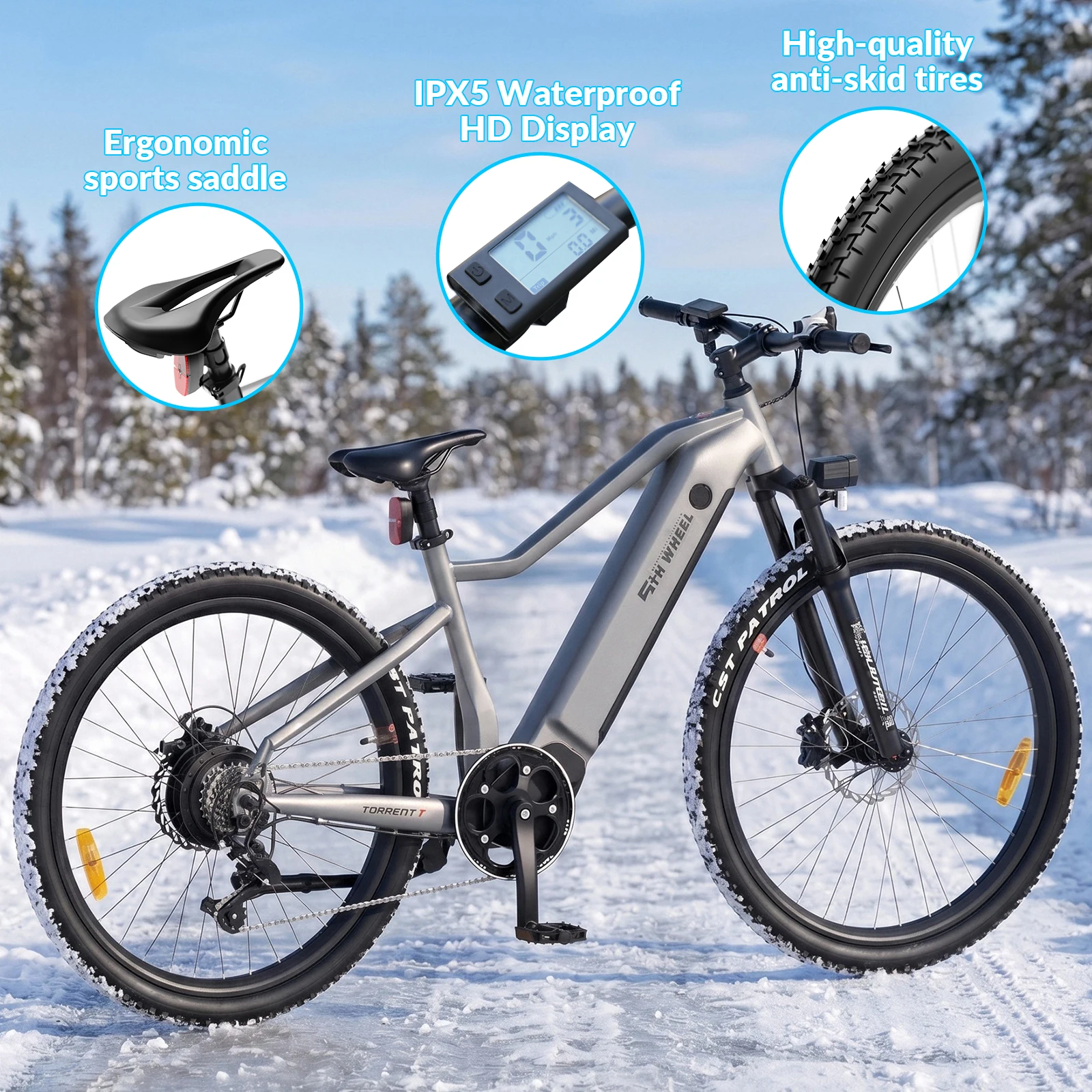 5TH WHEEL Electric Bike for Adults, 27.5" City E-Bike with Removable 48V 14.7Ah Battery, Up to 100KM Range, Torque Sensor, 25KM/H Urban Commuter Bicycle for Daily Travel 4 5TH WHEEL Electric Bike for Adults, 27.5" City E-Bike with Removable 48V 14.7Ah Battery, Up to 100KM Range, Torque Sensor, 25KM/H Urban Commuter Bicycle for Daily Travel - Image 4