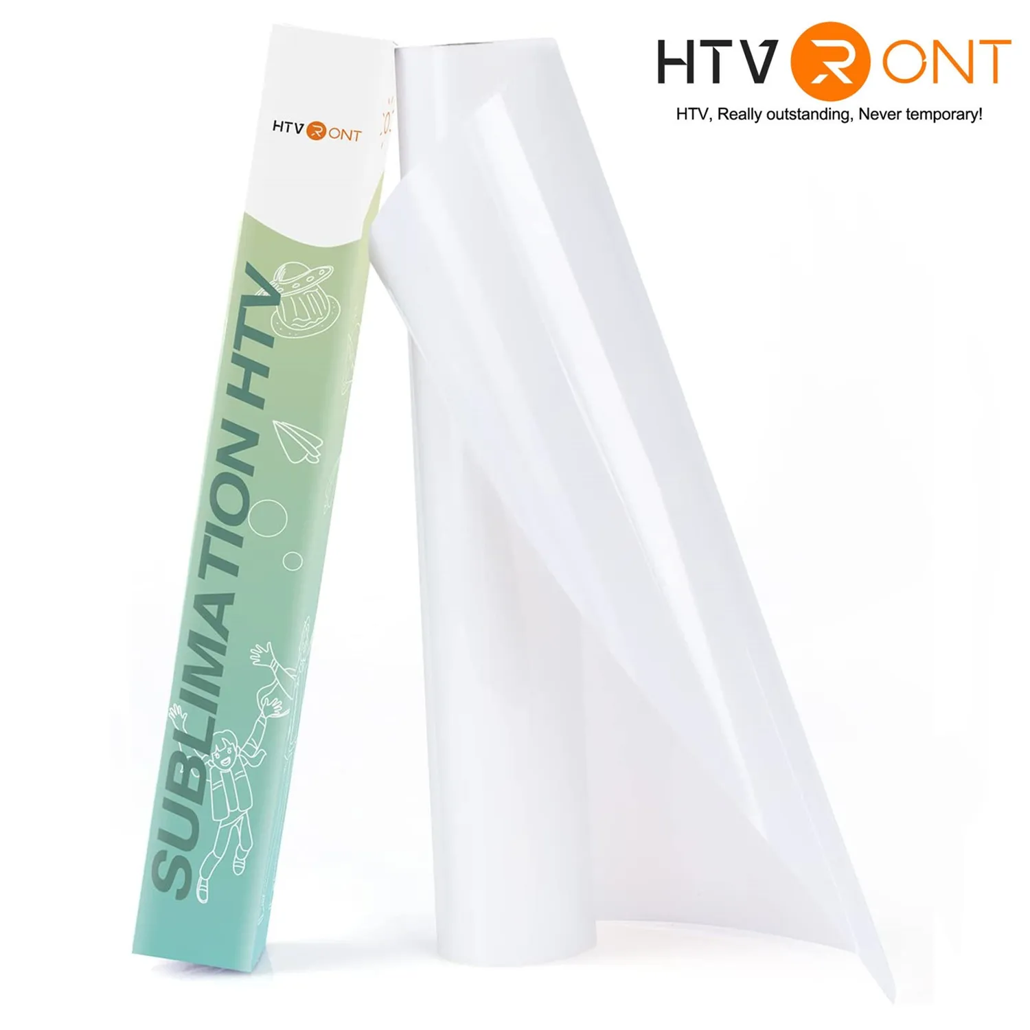 

HTVRONT 12"X5FT Matte Sublimation HTV Vinyl for Light-Colored Shirts Clear Heat Transfer Vinyl for Sublimation Cotton Fabric