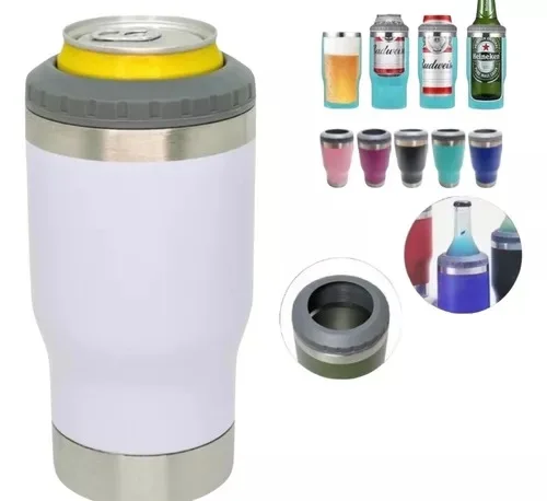 Copo Térmico 400ml 5 opção em 1 Latinha Barrigudinha Long Neck Lata Alta Com abridor Porta Cerveja Garrafa 7