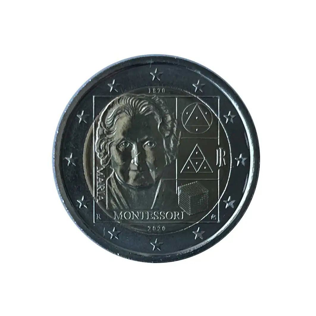 Moneta 2 Euro Italia Maria Montessori Anno 2020 Unc Non Circolato