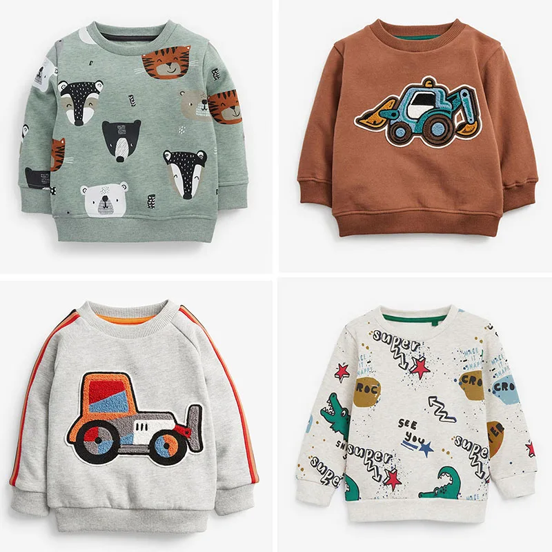 Boys Kids Hoodies Tops Fleeces Sweatshirts Terry Cotton Sweater Cartoon T-shirt Tee Blouse Outerwear