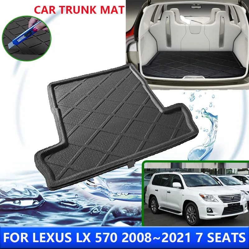 For Lexus LX 570 2008~2021 2010 2015 2016 2018 7 Seats Car Rear Trunk Protector Pad Waterproof Liner Anti-Fouling Mat Accessorie