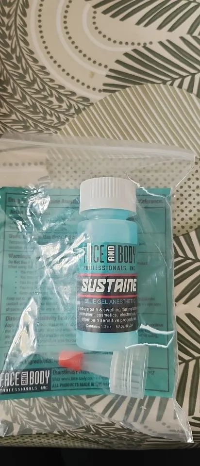 Original Sustaine Blue Gel Topical Anesthetic Secondary Numbings 5% Lidocaine Spray for During Permanent Makeup Microblading Procedures 1.2 OZ photo review