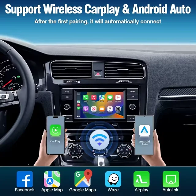 Wireless Carplay Android Auto Module For Volkswagen VW Tiguan Passat Golf 6 POLO Skoda RNS510 Series BT Mirror Link GPS Decoder 2