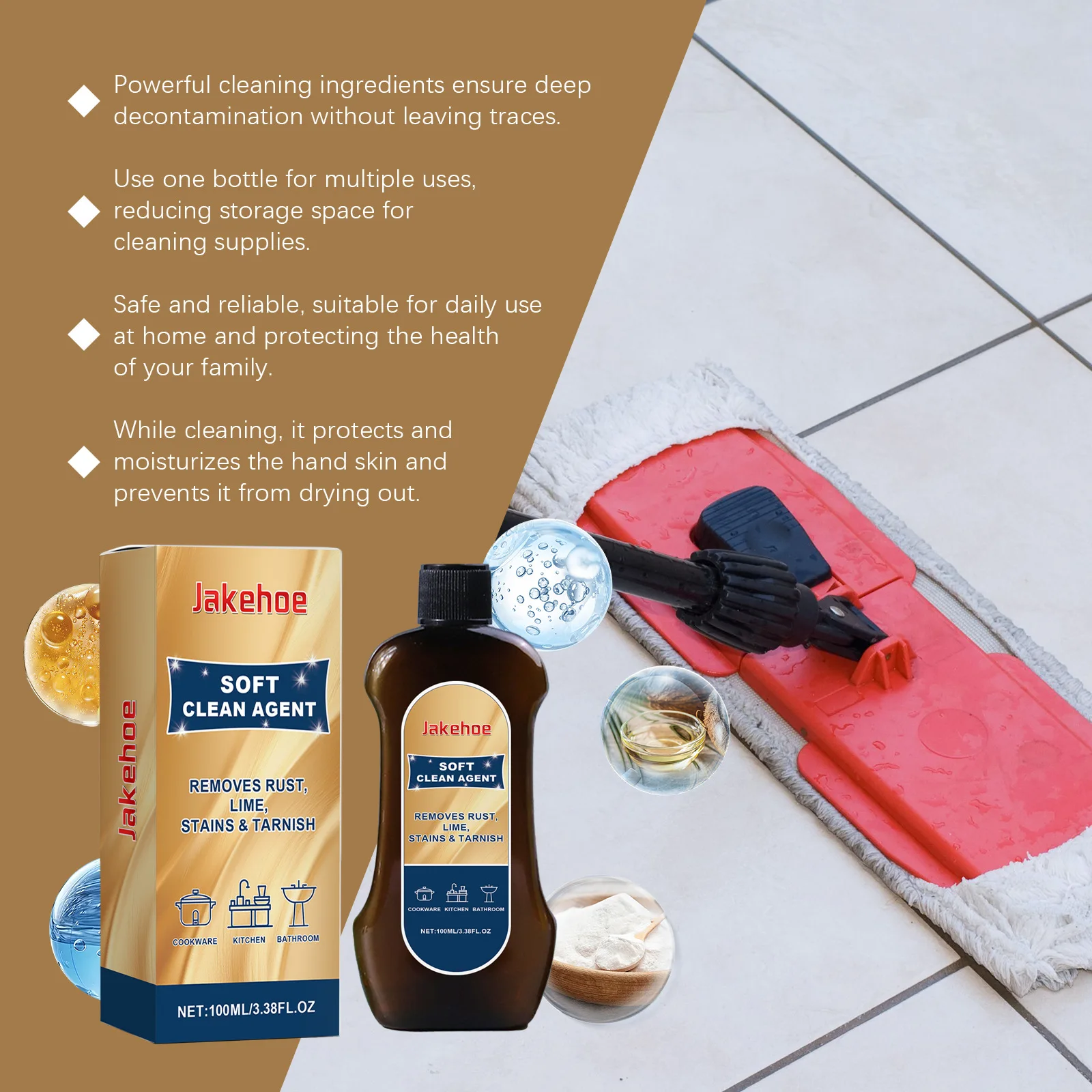 Heavy Duty Oil Cleaning Agent for Kitchen Bathroom