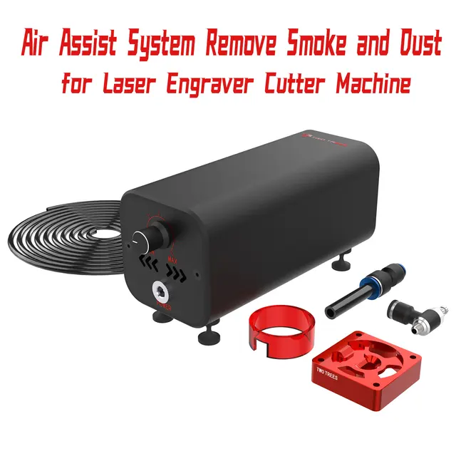 Two trees X1 Air Airflow Assist Kit 10-30L/min Air Assist System Remove Smoke and Dust for TTS-55 Laser Engraver Cutter Machine 1