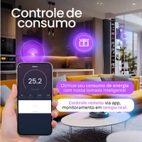 Tomada Inteligente Wifi 16A/20A Medidor Consumo Tuya Panda Plus Smart Life Alexa Google Comando Por Voz e App Bivolt 3680W/4000W - Imagem 3