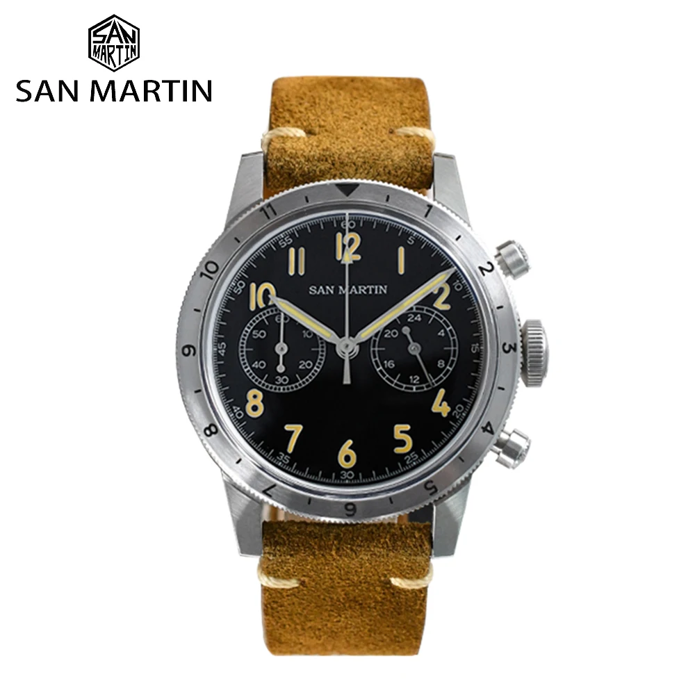 San Martin-Montre à quartz vintage pour homme, style militaire