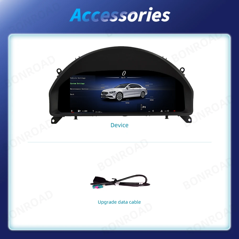 Panel de Instrumentos Digital LCD BONROAD de 12.3" y 1920*720P para Mercedes Benz Clase C W204 NTG 4.0 2007-2011, Velocímetro, Panel de Control 6
