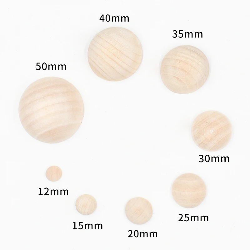 Description Picture 4 of item12/15/20/30/40mm 3-100Pcs Natural Wood Beads Half Round Spacer Wooden Bead Lead-Free DIY Kids Craft Paint Arts Christma Decorate